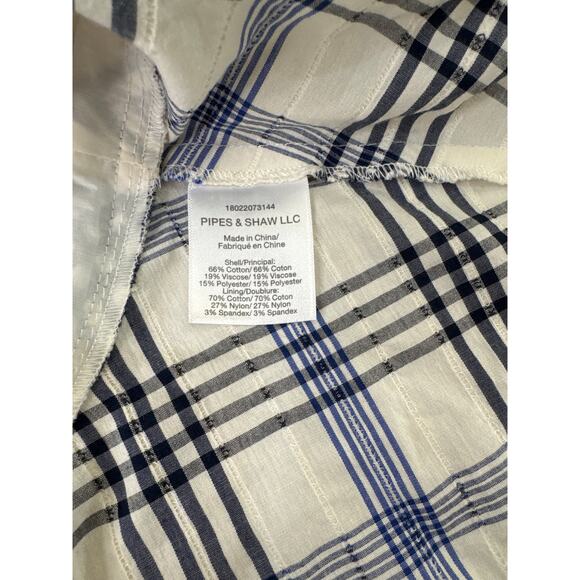 Veronica Beard Blue and White Plaid Ruffle Mini Skirt – Size 10 - Picture 8 of 8